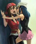  2_girls 2girls against_wall arm armpits arms art ass babe bandana bandanna bare_legs beanie between_legs bike_shorts black_dress blue_eyes blue_hair blush breasts brown_eyes brown_hair cleavage creatures_(company) crotch_rub dawn_(pokemon) dress eye_contact female female_orgasm forced friends frottage game_freak hair_between_eyes hair_ornament hairclip hand_on_another&#039;s_face hand_on_face haruka_(pokemon) hat hikari_(pokemon) humans_of_pokemon incipient_kiss kid_(artist) leg_between_thighs legs long_hair looking_at_another looking_away may_(pokemon) moaning multiple_girls naughty_face neck nintendo nyaasora one_eye_closed open_clothes open_mouth open_shirt orgasm pink_skirt pokemon pokemon_(anime) pokemon_(game) pokemon_black_and_white pokemon_bw pokemon_diamond_pearl_&amp;_platinum pokemon_dppt pokemon_rse rape_face scarf shirt short_hair shorts skirt sleeveless sleeveless_dress smile standing sweat sweating tongue wince wink wrist_grab you_gonna_get_raped yuri zipper 