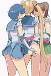  3_girls 3girls animated ass bishoujo_senshi_sailor_moon blonde_hair blue_hair brown_hair choker dat_ass female_only gif gloves going_commando hankerchief loop makoto_kino minako_aino no_panties no_underwear older older_female ribbon sailor_jupiter sailor_mercury sailor_moon sashizume_soutarou shirt skirt skirt_lift touching_ass twin_tails upskirt usagi_tsukino young_adult young_adult_female young_adult_woman yuri 