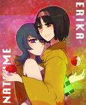 2girls arm arms art artist_request babe bare_shoulders black_hair blue_hair brown_eyes camisole character_name creatures_(company) erika_(pokemon) female game_freak golden_eyes gym_leader hair hair_between_eyes hairband holding holding_poke_ball hug hugging humans_of_pokemon japanese_clothes kimono looking_at_viewer love multiple_girls natsume_(pokemon) neck nintendo pale_skin poke_ball pokemon pokemon_(anime) pokemon_(game) pokemon_hgss pokemon_red_green_blue_&_yellow pokemon_rgby porkyman purple_eyes sabrina sabrina_(pokemon) serious short_hair smile tank_top wide_sleeves yukata yuri