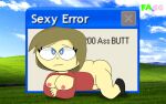 1girl ass big_breasts blue_eyes error nkrs200 rule_63 windows_xp