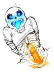  2018 animated_skeleton blue_blush blue_eyes blue_tongue bottom_sans clothed headogs heart-shaped_pupils heart_eyes male monster orange_penis penetration penis sans sans_(undertale) sex skeleton solo_focus submissive tongue tongue_out uke_sans undead undertale undertale_(series) 