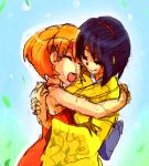  2girls arm art artist_request black_hair closed_eyes creatures_(company) dress erika_(pokemon) female game_freak golden_eyes gym_leader hair hairband happy hug hugging humans_of_pokemon japanese_clothes kasumi_(pokemon) kimono love low_res lowres misty_(pokemon) multiple_girls nintendo orange_hair pale_skin pokemon pokemon_(anime) pokemon_(game) pokemon_frlg pokemon_red_green_blue_&amp;_yellow pokemon_rgby porkyman red_dress short_hair smile yukata yuri 