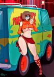  big_breasts breasts erect_nipples fellatio_gesture flakcdefer glasses hanna-barbera miniskirt mystery_machine nipples panties prostitution scooby-doo thighs underboob velma_dace_dinkley velma_dinkley 