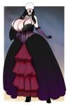 black_hair gigantic_ass gigantic_breasts gothmom hourglass_figure marauder6272 original_character white_hair