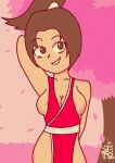  1girl areola areola_slip areolae artist_name breasts brown_hair female_only king_of_fighters kof mai_shiranui self_upload shiranui_mai smgbullet 