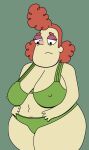  chubby_female green_bra green_panties nipples_bulge professor_foxtrot red_hair wtf_101 