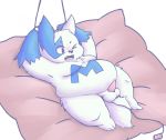  anal anal_masturbation blue_eyes blue_markings chubby erection hands_tied masturbation penis pokemon pokã©mon precum shiny_pokemon white_fur zangoose zangusuu 