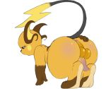 2014 all_fours anus ass barefoot big_ass erect_penis eroborus eyelashes full_body fur half-closed_eyes male mouse nintendo nude open_mouth penis pokemon raichu rodent solo testicles video_games