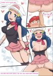  anus blue_eyes blue_hair breasts cowgirl_position dawn_(pokemon) hearts kenny_(pokemon) penis pokemon pussy reach025 sex 