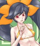 ashley ashley_(warioware) bikini black_hair breasts cum erect_nipples lowres nintendo red_eyes swimsuit warioware