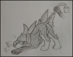  2014 blush feral luxray male monochrome nintendo pokemon ryloo testicles video_games 