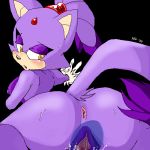 anus blaze_the_cat cat_ears felid feline furry mammal mel_the_hybrid nintendo purple_fur pussy sega sonic_team sonic_the_hedgehog_(series) spread_pussy yellow_eyes