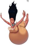 aoiisa black_hair brown_skin closed_eyes disney hyper_pregnancy pocahontas pocahontas_(character) pregnant