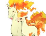 art blush cum equine feral fire_type_pokemon furry gen_1_pokemon horse komeko_(artist) open_mouth pokemon ponyta rapidash red_eyes simple_background sweat tongue tongue_out unicorn white_background