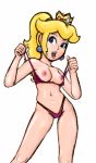  legoman lm_(legoman) nintendo nipples princess_peach shelf_bra solo standing super_mario_bros. 