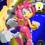 amy_rose female green_eyes hedgehog is is_(artist) male nintendo panties penis pink_hair precum pussy sega sex smile sonic sonic_(series) sonic_the_hedgehog sonic_the_hedgehog_(series) tail tongue tongue_out underwear