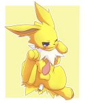 anal anus big_ears big_eyes blush chabo cum ears eyes jolteon male paws penis pokemon sex_toy solo spreading tears testicles