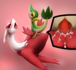  anus blue_eyes close-up cum cum_in_pussy cum_inside darkmirage drooling female hetero latias legendary_pokemon male nintendo penetration penis pokemon pussy red_eyes saliva size_difference snivy tongue tongue_out vaginal vaginal_penetration video_games 