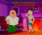 barbara_pewterschmidt big_breasts erect_nipples family_guy high_heels miniskirt no_panties peter_griffin thighs