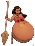 aoiisa brown_eyes brown_hair brown_skin disney hyper_pregnancy moana_(disney) moana_waialiki necklace pregnant smile