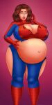 blue_eyes brown_hair genderswap genderswap_(mtf) gigantic_ass gigantic_breasts marvel marvel_comics peter_parker pregnant saturnxart spider-man spider-man_(series) surprised