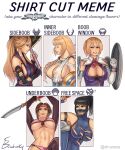  alluring cassandra_alexandra cleavage cleavage_cutout erodrunky female_abs looking_at_viewer seong_mi-na setsuka shirt_cut_meme silf silfs sisters sophitia_alexandra soul_calibur soul_calibur_ii soul_calibur_iii soul_calibur_vi taki tight_clothing torn_clothes under_boob 