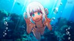  absurdres bikini blue_eyes erkerut flat_chested freediving gawr_gura highres hololive hololive_english micro_bikini nail_polish ocean small_breasts swimming swimsuit underwater white_hair 