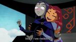 16:9_aspect_ratio ^_^ blush breast_grab breasts closed_eyes dc dc_comics female female/female female_only flou grey_skin groping mp4 no_audio o.o purple_hair raven_(dc) red_hair redhead starfire teen_titans video webm yuri