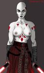  alien asajj_ventress badass breasts evil lipstick morcant muscle nipples star_wars tattoo topless 