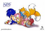 amy_rose archie_comics joe_randel joe_randel_(artist) miles_"tails"_prower multiple_tails sally_acorn sega sonic sonic_team sonic_the_hedgehog tail white_background