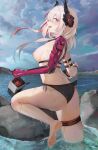 ass bikini breasts clothing feet garter girls_frontline high_resolution horns large_filesize m4_sopmod_ii_(girls_frontline) mecha_musume nipples ru_zhai swimsuit thong very_high_resolution wet