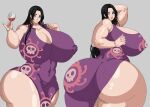  black_hair boa_hancock earrings gigantic_ass gigantic_breasts gohu13 hourglass_figure one_piece 