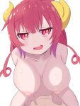 1boy 1girl blush breasts clavicle completely_nude cowgirl_position dragon_girl dragon_horns duo eyebrows_visible_through_hair fang female_focus girl_on_top gradient_hair hetero high_resolution horns ilulu_(dragon_maid) long_hair lying male miss_kobayashi's_dragon_maid monster_girl multicolored_hair nipples nude on_back on_top paipan penis pussy red_hair sex shincito shiny shiny_skin simple_background slit_pupils smile solo_focus spread_legs straddling uncensored vaginal very_high_resolution