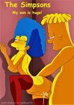 bart_simpson blue_hair cum_inside erect_nipples erection huge_breasts incest leg_lift marge_simpson mother_&_son stockings the_simpsons thighs vaginal yellow_skin