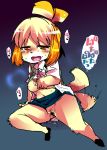 after_sex animal_crossing animal_crossing_new_leaf blush breasts canid canine canine_humanoid cum cum_drip dog doubutsu_no_mori dripping female furry hair_tie isabelle_(animal_crossing) jingle_bell keyaki_uchiuchi mammal nintendo pixiv_id_557089 ponytail pussy secretary shih_tzu shizue_(doubutsu_no_mori) text thick_ass thick_legs thick_thighs yellow_fur