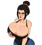 avatar:_the_last_airbender azula breasts g3mma groping groping_breasts groping_self huge_breasts tank_top visible_breath