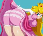 1girl :3 ass back_view big_ass blonde_female breasts bubble_ass bubble_butt flashing mario_(series) mechspazer megamechxxx nintendo presenting presenting_hindquarters princess_peach seductive sexy sexy_ass smelly_ass thick_ass thick_thighs underwear upskirt wide_hips