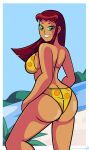 1girl 1girl 1girl alternate_costume ass bikini cartoon_network dat_ass dc_comics koriand'r pills-in-a-little-cup sideboob starfire swimsuit tagme teen_titans teen_titans_go