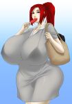  gigantic_ass gigantic_breasts hourglass_figure ponytail red_hair zdemian 