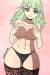 1girl 1girl alternate_version_available bare_breasts big_breasts big_breasts bouncing_breasts breasts byleth_(female) byleth_(fire_emblem) expressionless female_focus female_only fire_emblem fire_emblem:_three_houses fondling_breast gif goddess grabbing_own_breast heart-shaped_pupils kinkymation leggings light_green_eyes light_green_hair long_hair looking_at_viewer mature mature_female nintendo nipples panties pink_background pink_nipples solo_female solo_focus stockings topless video_game_character video_game_franchise