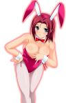 1girl animal_ears asanuma_katsuaki big_breasts blush breasts bunny_ears bunny_girl bunnysuit cleavage code_geass down_blouse downblouse female female_only green_eyes kallen_stadtfeld leaning_forward looking_at_viewer nipple_slip nipples pantyhose red_hair redhead short_hair solo_female standing wrist_cuffs xiphias