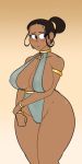 avatar:_the_last_airbender big_ass big_breasts blush dark-skinned_female dress katara leotard looking_away nipples pussy see-through_clothes standing transparent_clothing