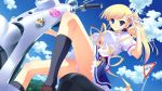 ama_ane blonde_hair blue_eyes female game_cg kikurage panties seifuku sky takashina_natsumi underwear