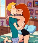  breasts erect_nipples kim_possible kimberly_ann_possible kissing older older_female ron_stoppable thighs topless young_adult young_adult_female young_adult_woman 