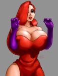 big_breasts blindanubis disney earrings green_eyes jessica_rabbit red_hair who_framed_roger_rabbit