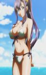 amaya_haruko blue_eyes bra breasts female huge_breasts maken-ki! octopus-slime panties solo standing underwear