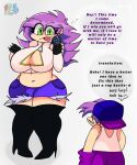 big_breasts big_thighs black_socks blue_shorts boyfriend_(friday_night_funkin) english_text friday_night_funkin friday_night_funkin_(d-sides) friday_night_funkin_mod green_eyes purple_hair purple_pants sky_(fnf_d-sides) sky_(friday_night_funkin) skyblue skyblue_(fnf_d-sides)