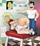 american_dad anus ass bent_over bobby_luv breasts cum_on_ass erect_nipples francine_smith high_heels pussy_lips shaved_pussy stan_smith stockings thighs