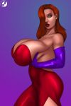 big_breasts blindanubis disney earrings green_eyes jessica_rabbit red_hair who_framed_roger_rabbit