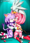  1boy 2girls amy_rose bbmbbf blaze_the_cat mobius_unleashed palcomix pietro&#039;s_secret_club sega silver_the_hedgehog sonic_the_hedgehog_(series) tagme underwear 